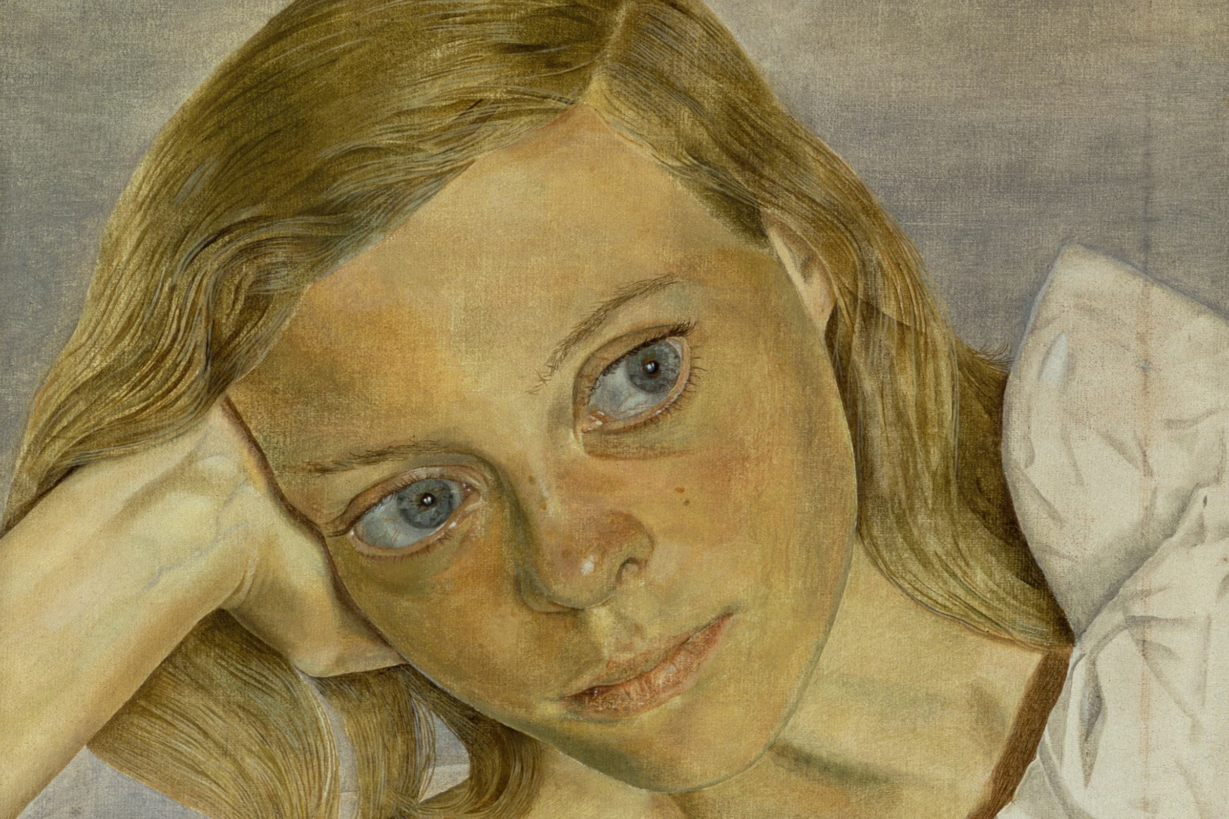 <p>'Girl in Bed', 1952, Lucian Freud, Oil on canvas</p>